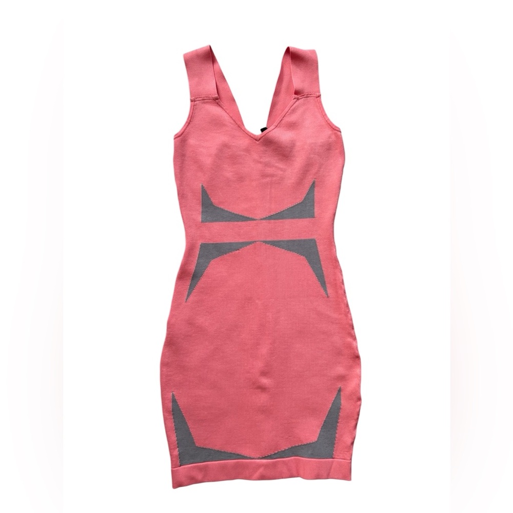 Marciano Stylish Pink Sleeveless Bodycon Colour Block Detail Dress  - Size XS